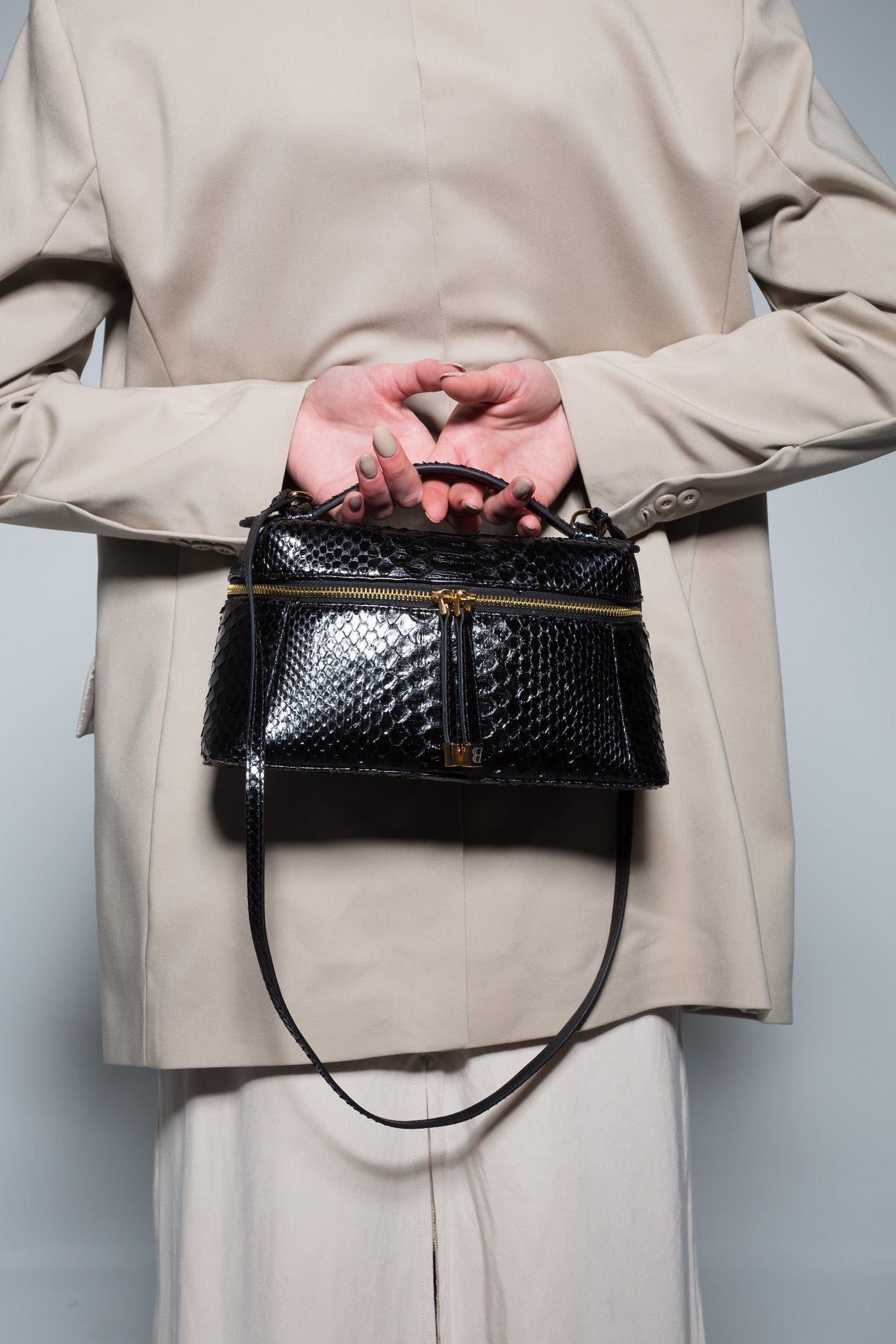 Bag Valentina | Couro do Python | Preta