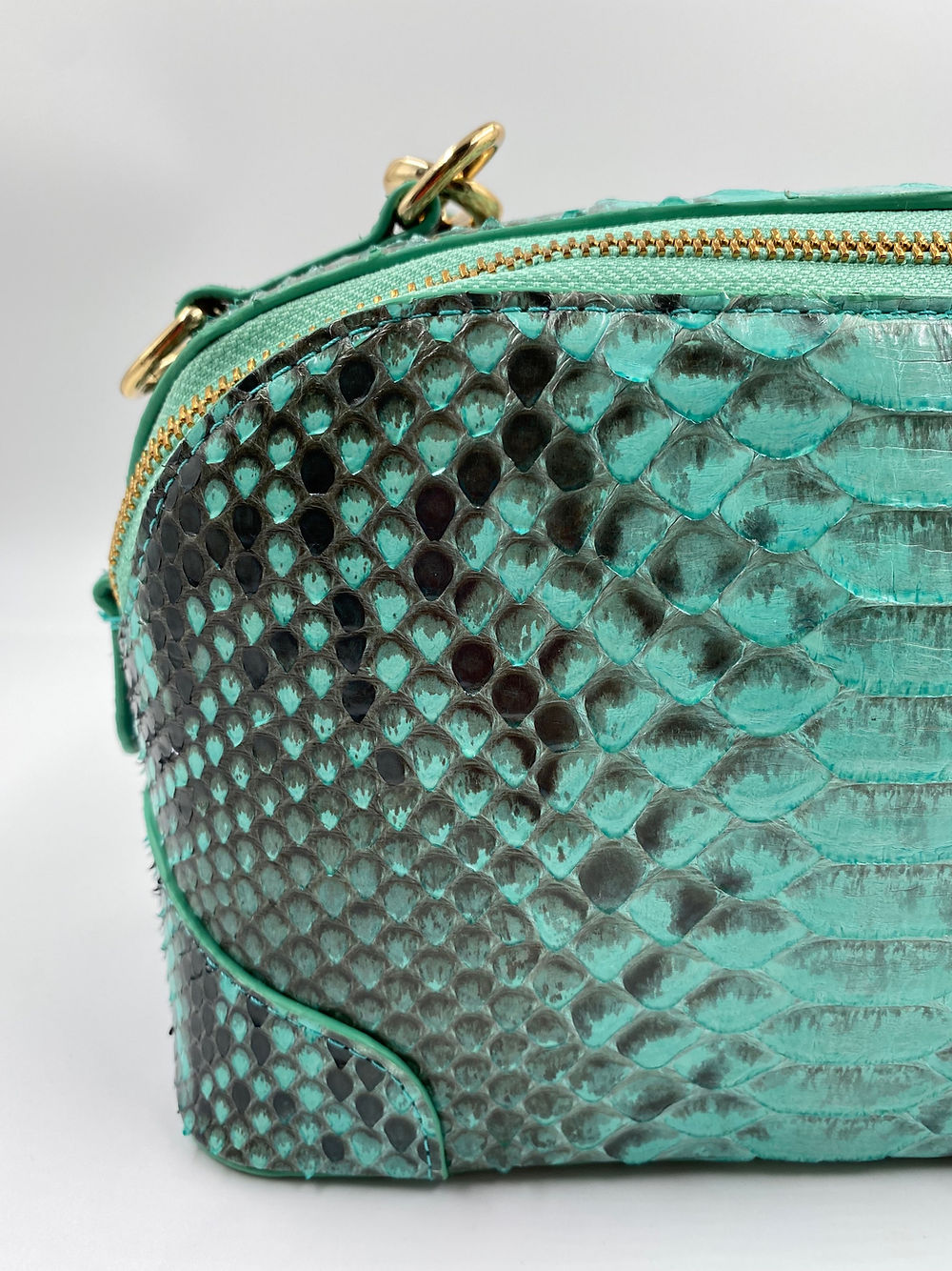 Bolsa Mari | Couro de Python | Verde