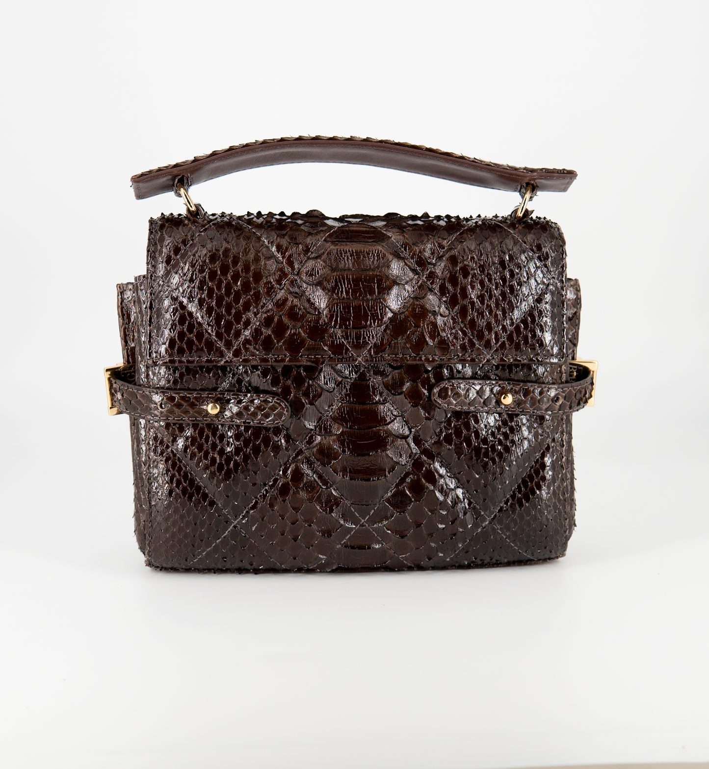 Bolsa Fabi | Couro de Python | Marrom
