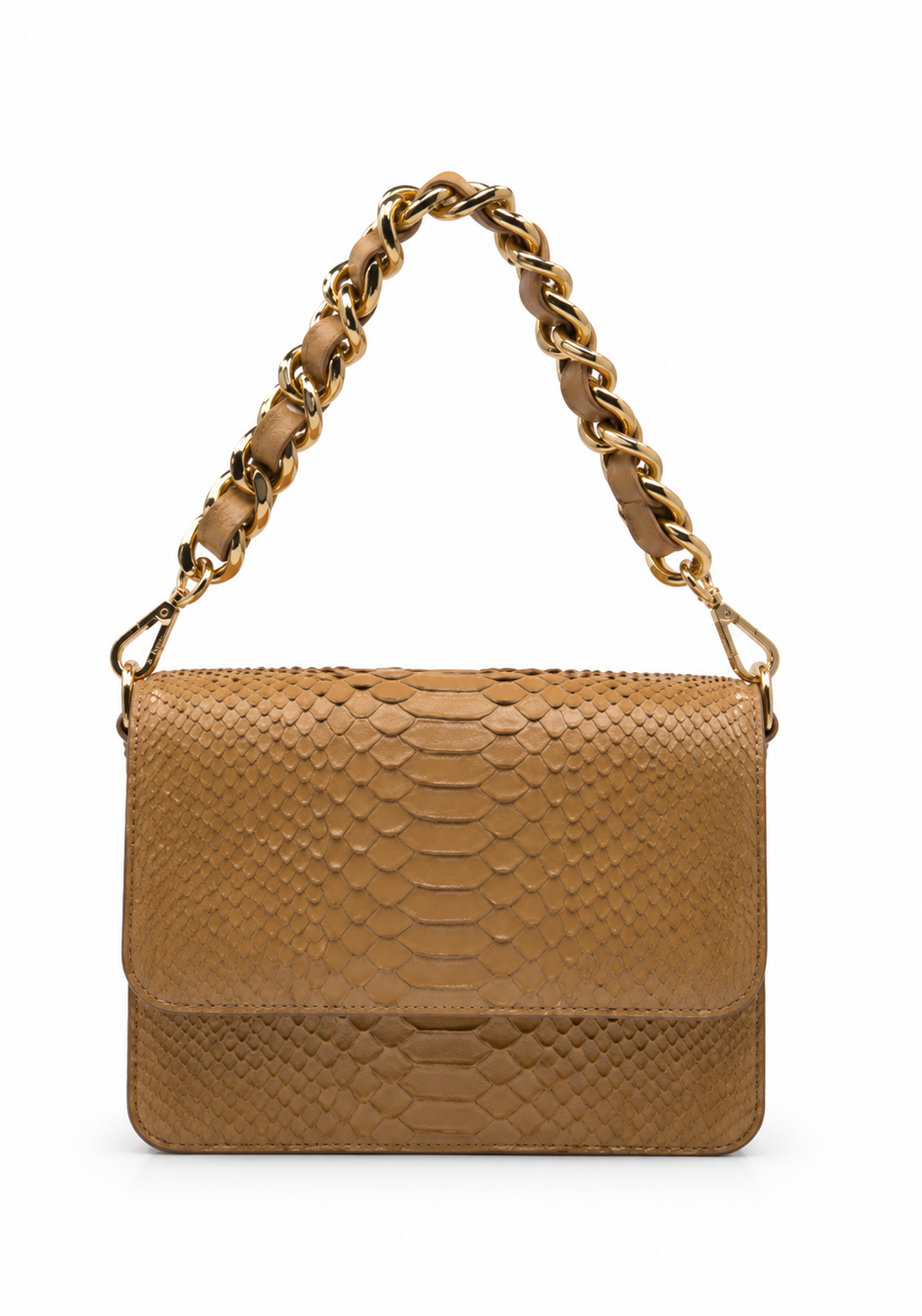 Bolsa Elisa | Couro de Python | Areia