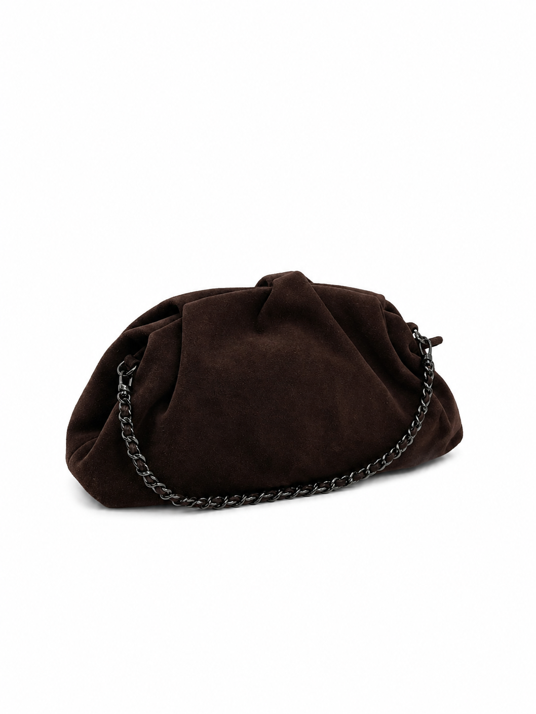 Bolsa Marcela | Camurça | Marrom | Ferragem Ônix