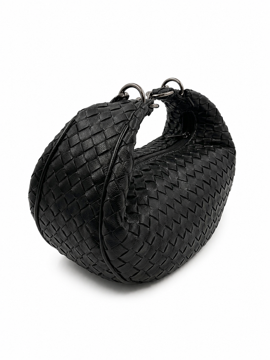 Bolsa Marcela P | Pelica de Caprino | Preta | Ferragem Ônix