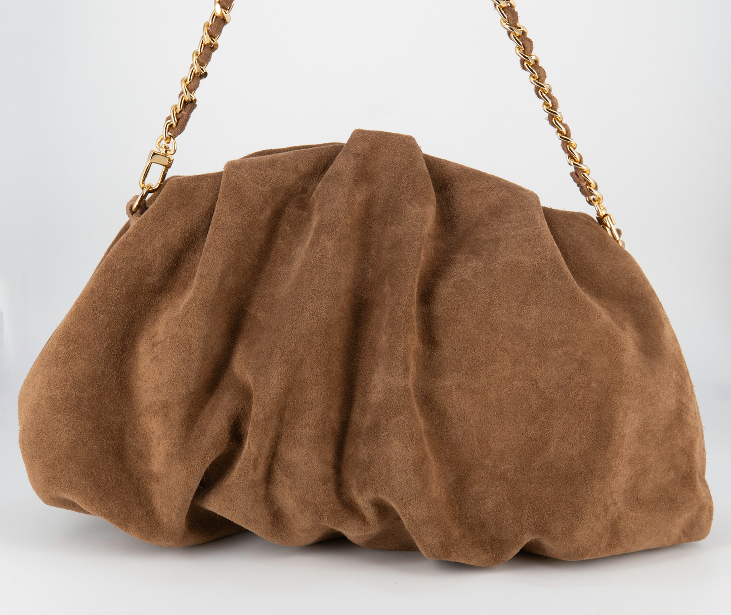 Bolsa Tanara | Couro Camurça | Caramelo
