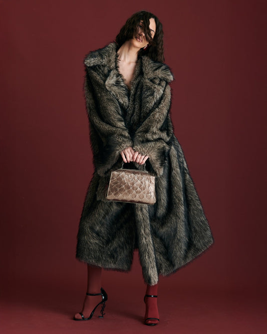 Bolsa Mari | Couro Pirarucu | Bronze