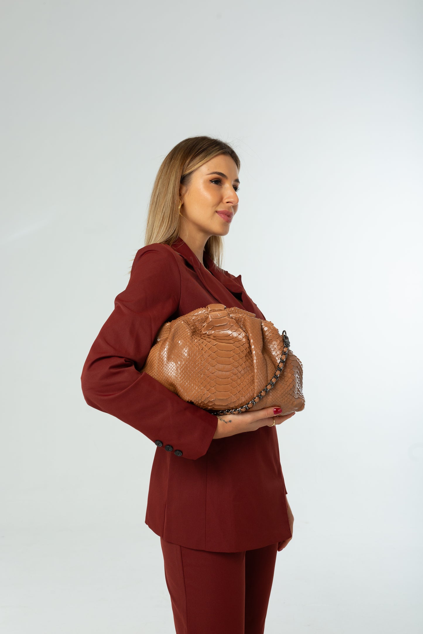 Bolsa Tanara | Couro Camurça | Caramelo