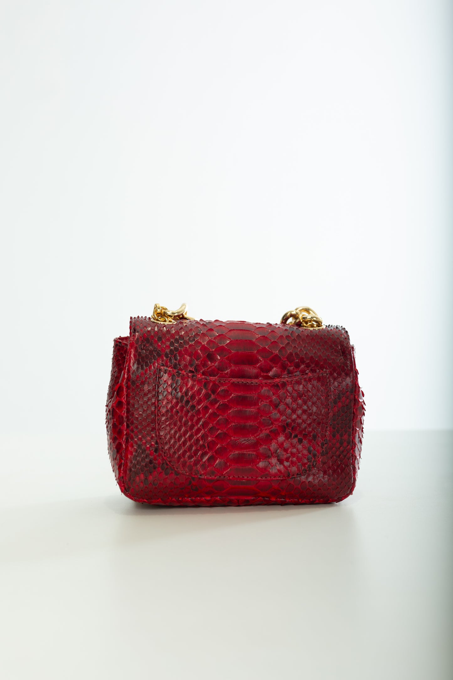 Bolsa Paty | Couro de Python | Vermelha