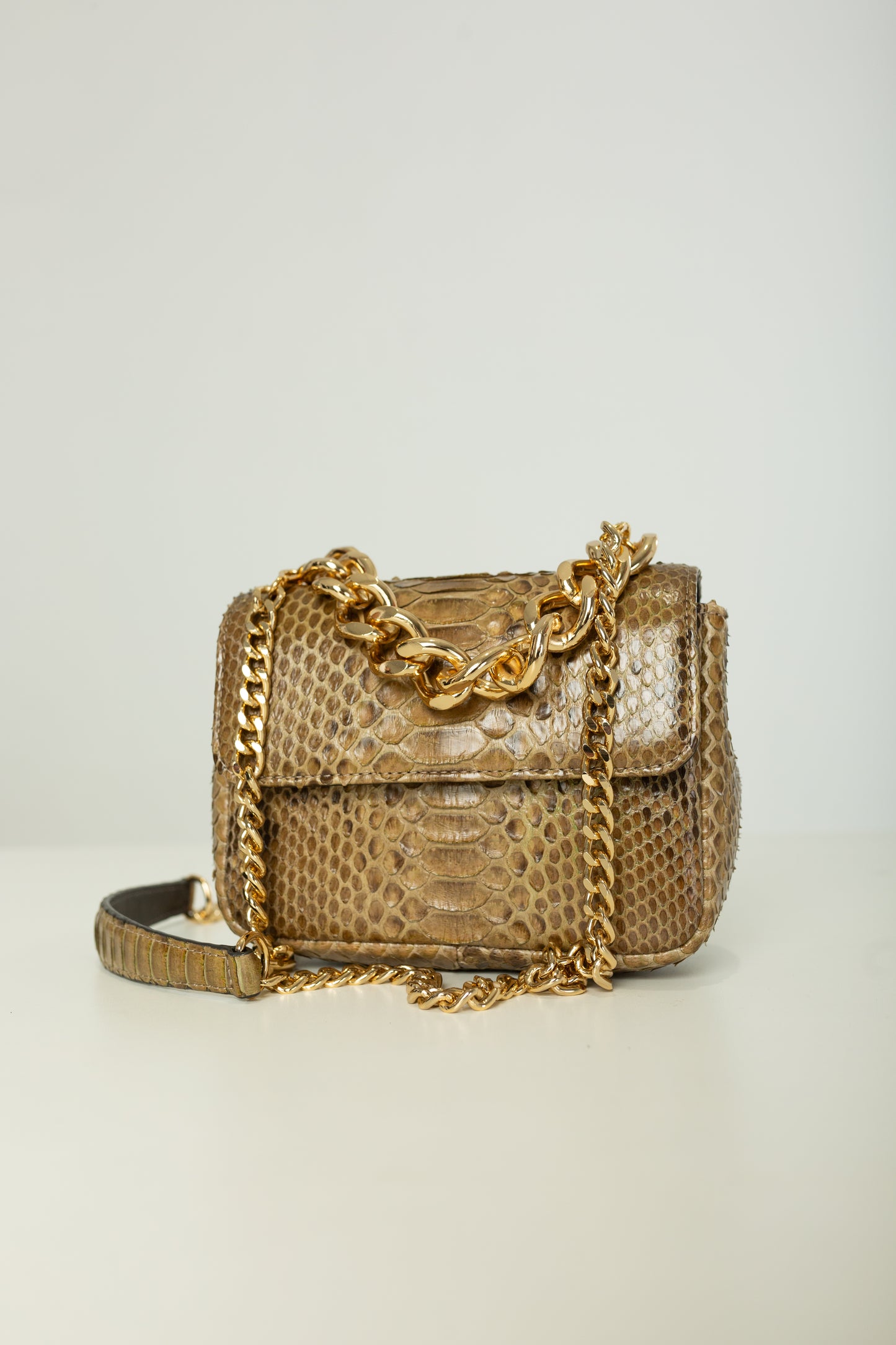 Bolsa Paty | Python Artesanal | Bege