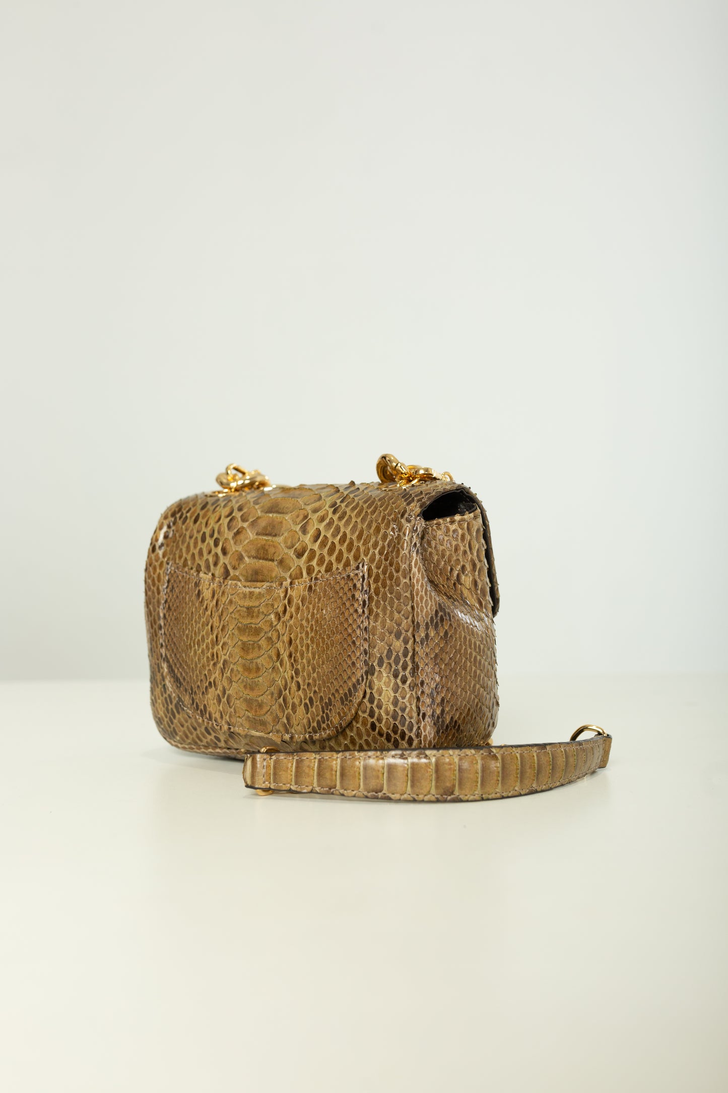 Bolsa Paty | Python Artesanal | Bege