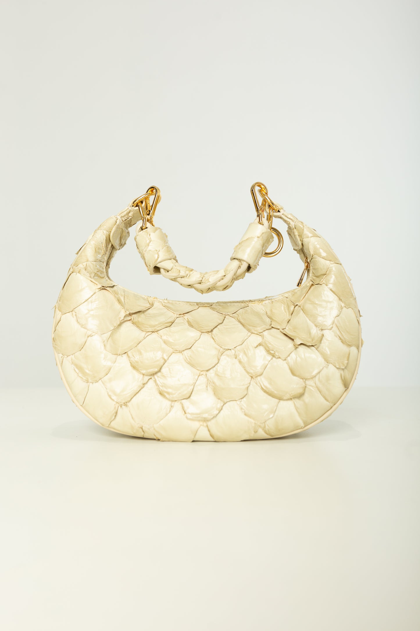 Bolsa Marcela P | Couro de Pirarucu | Off White