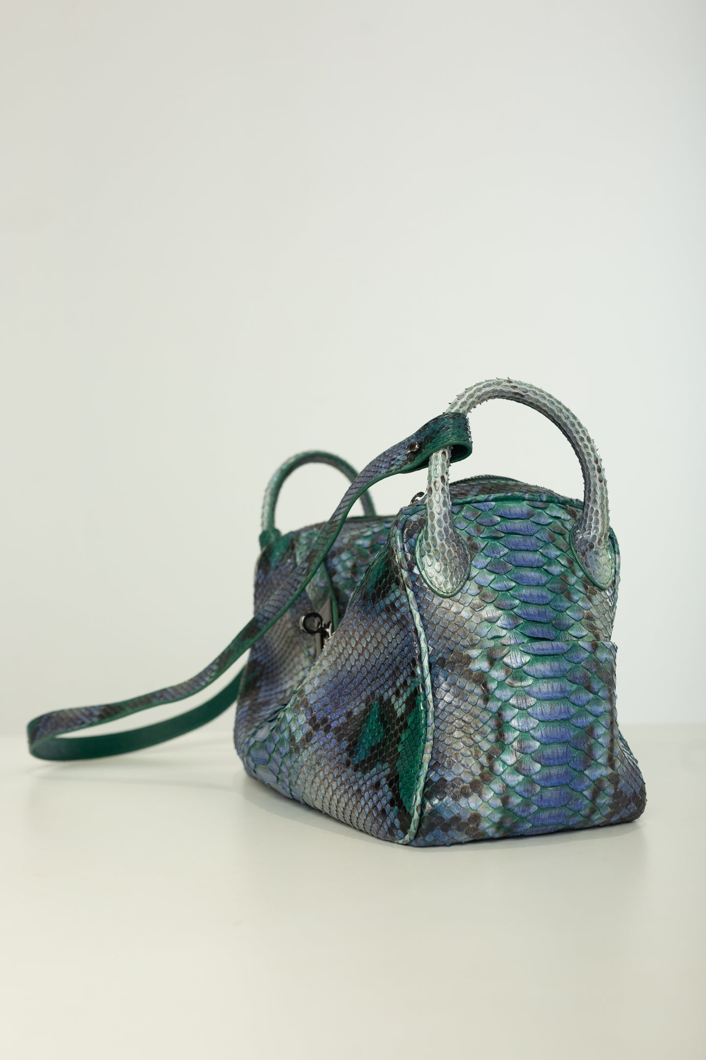 Bolsa Vera | Couro de Python Artesanal | Verde