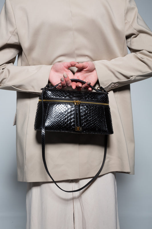Bag Valentina | Couro do Python | Preta