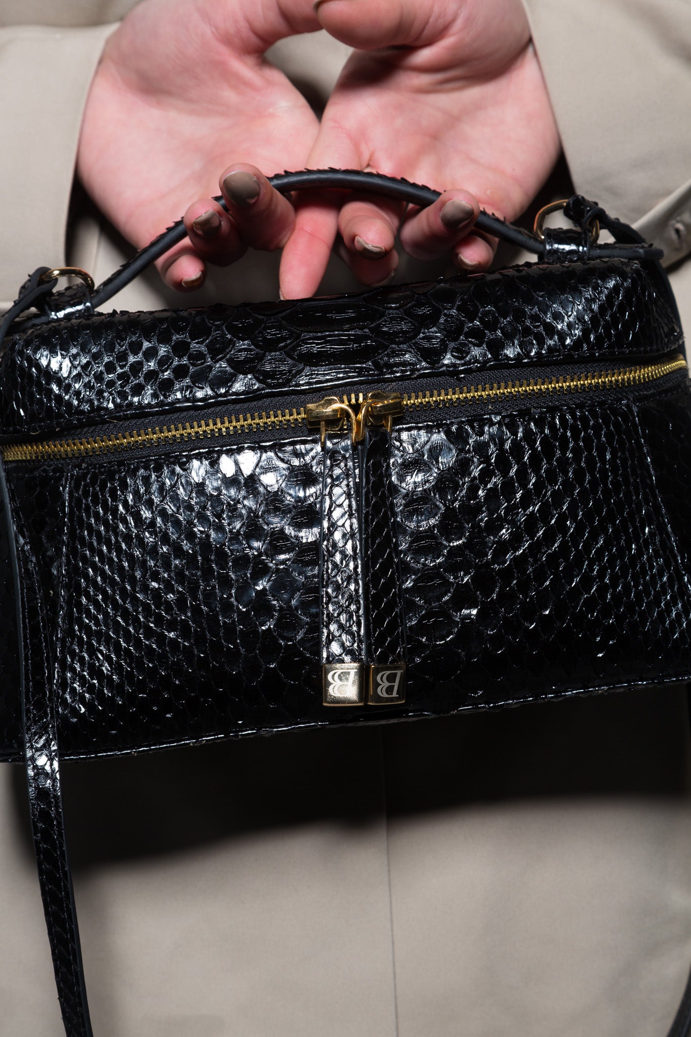 Bag Valentina | Couro do Python | Preta