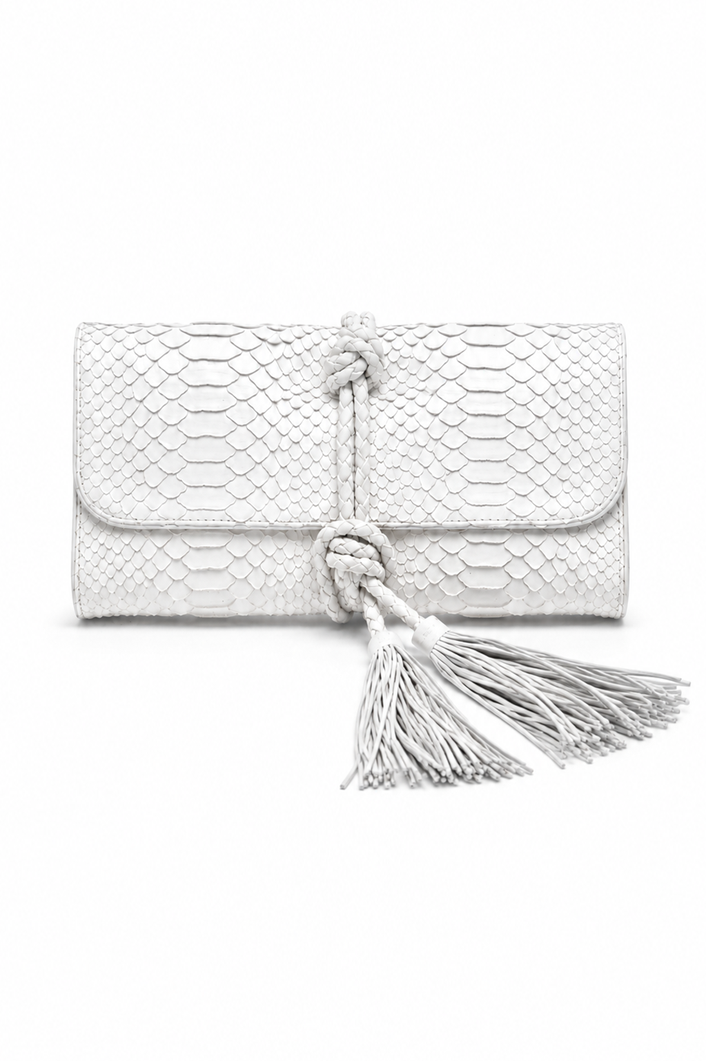 Clutch Flávia | Couro de Python | Branca