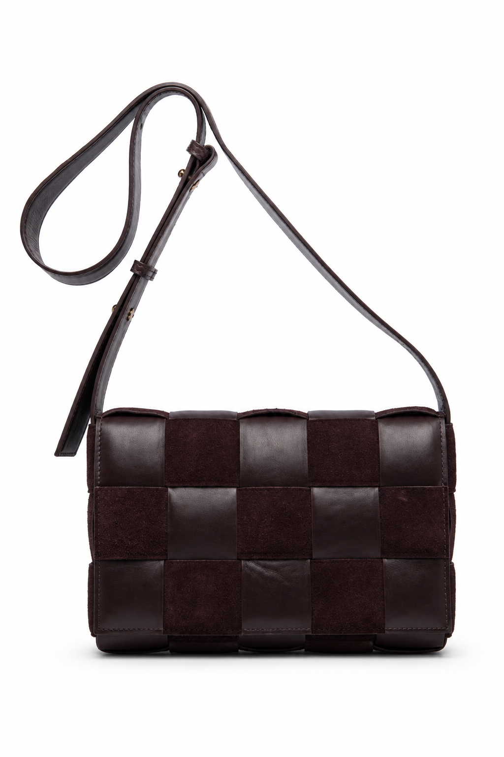 Bolsa Vanessa | Couro e Camurça | Marrom
