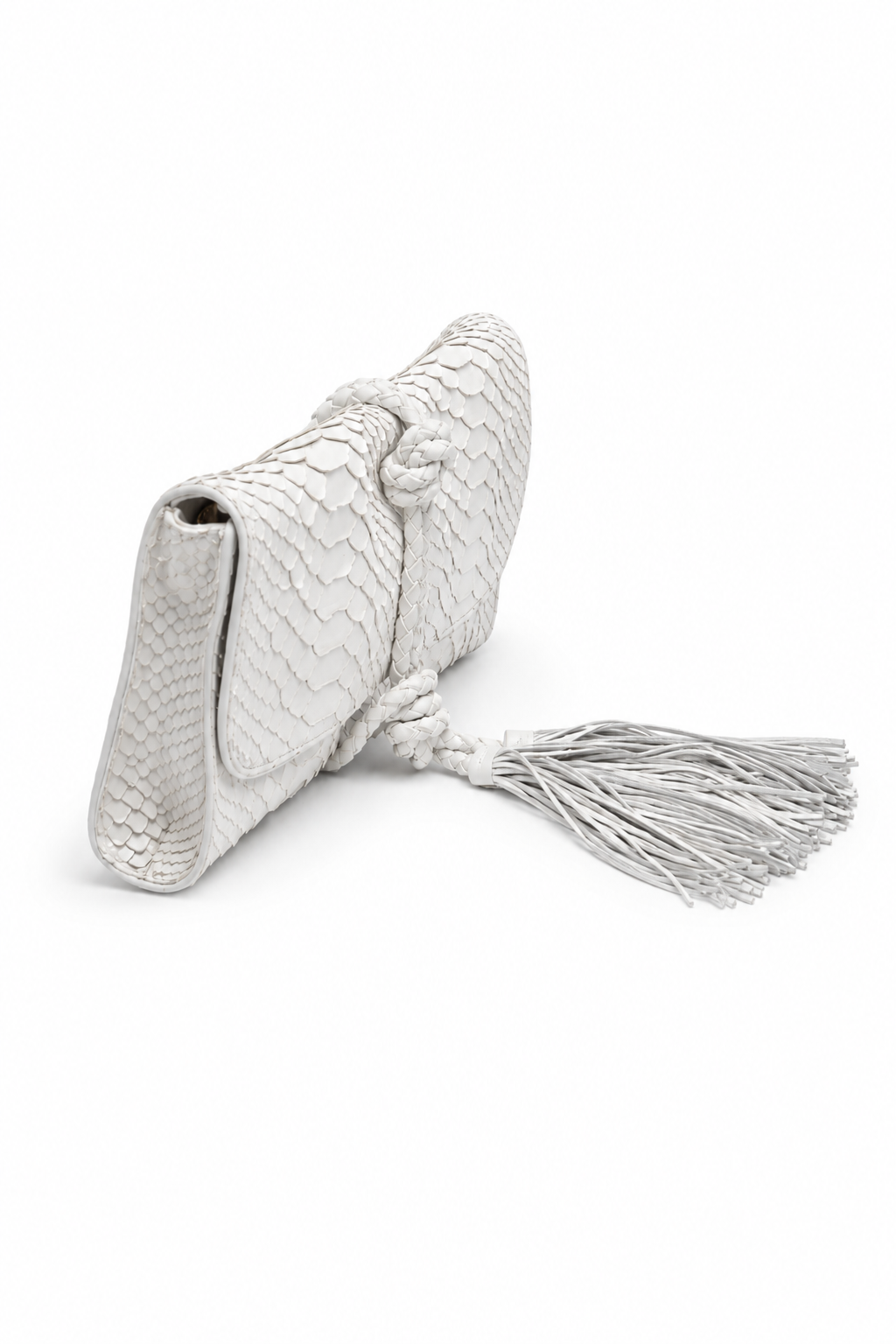Clutch Flávia | Couro de Python | Branca
