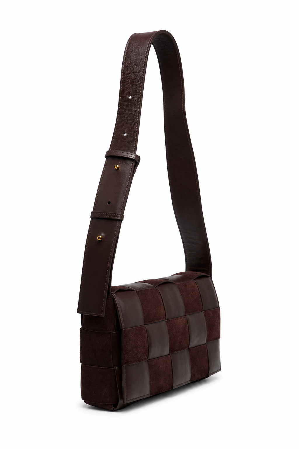 Bolsa Vanessa | Couro e Camurça | Marrom