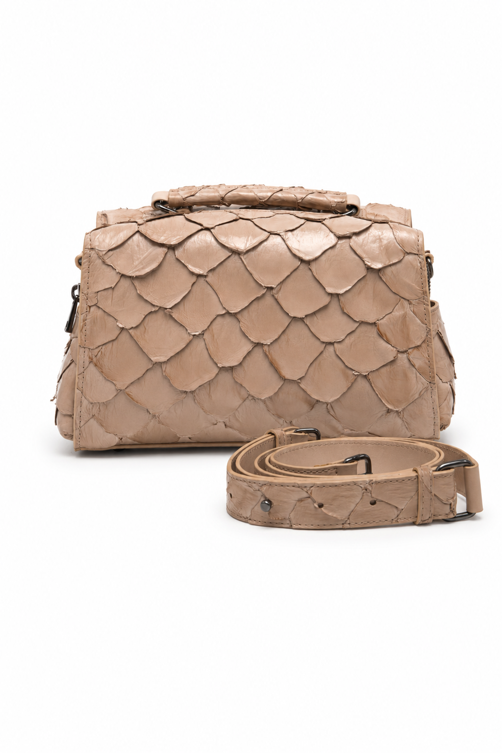 Bolsa Mari | Couro Pirarucu | Bege