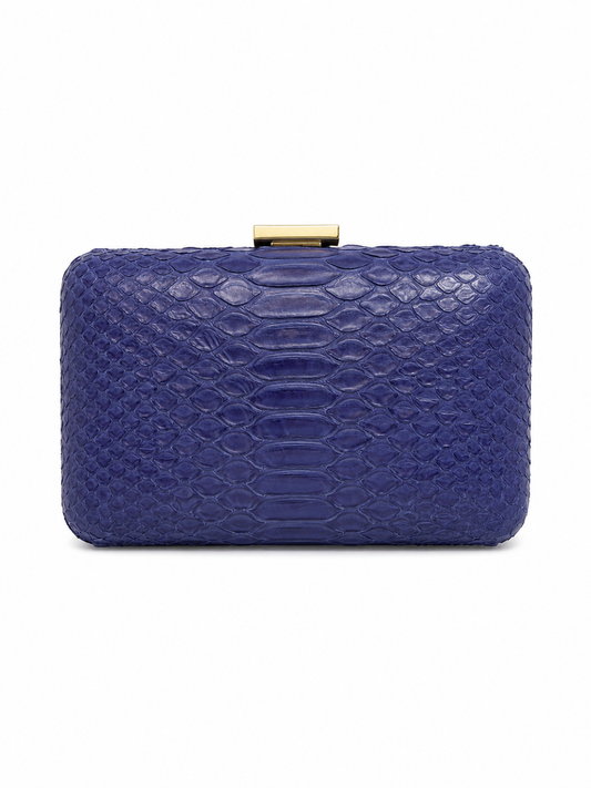 Clutch Armação | Couro de Python | Azul