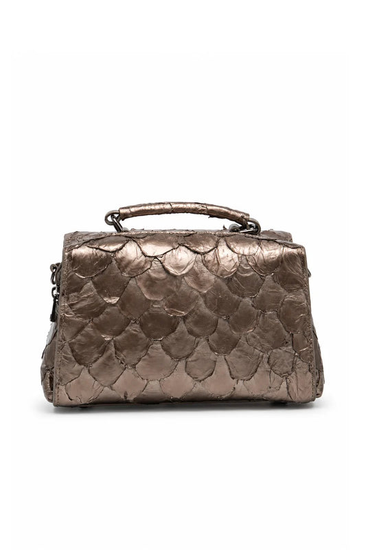 Bolsa Mari | Couro Pirarucu | Bronze