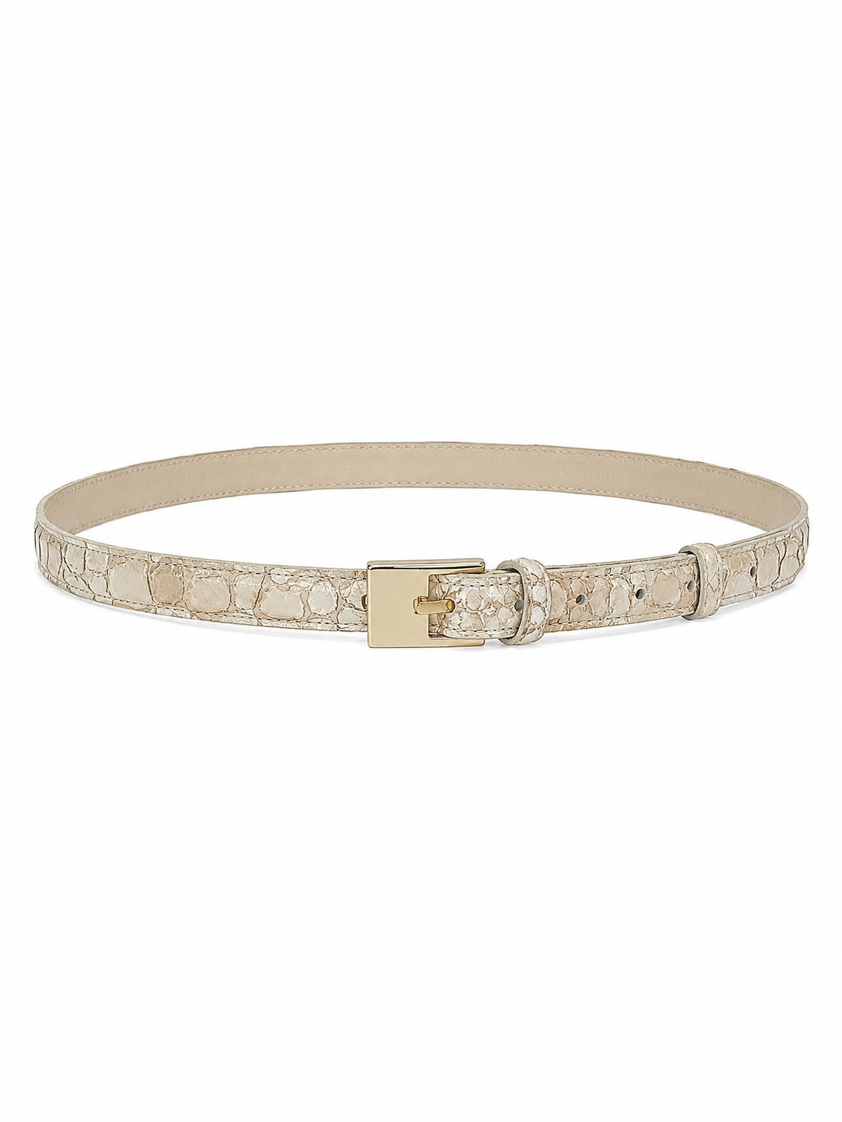 Cinto | Couro de Pirarucu | Off White | Ferragem Dourada