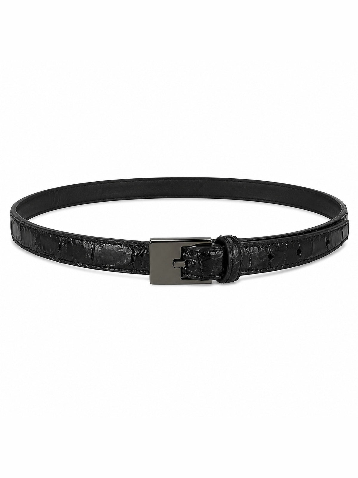 Cinto | Couro de Pirarucu | Preto | Ferragem Ônix