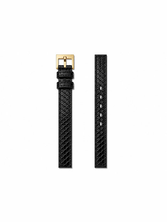 Cinto | Couro de Python | Preto | Ferragem Dourada