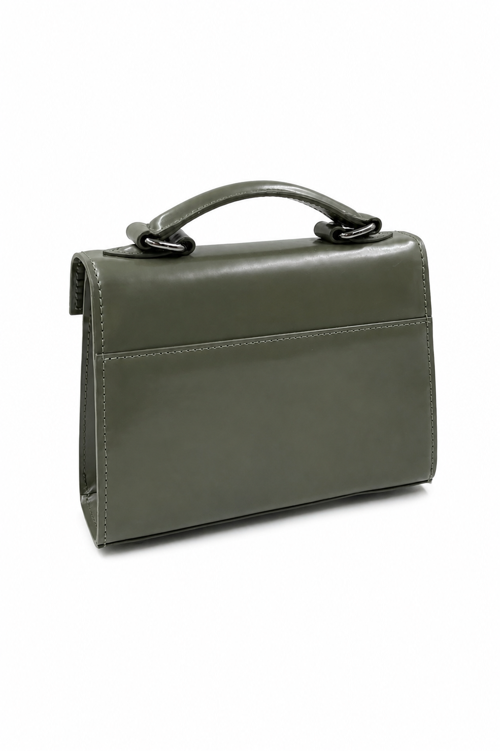 Bolsa Cris | Couro Box | Verde | Ferragem Ônix