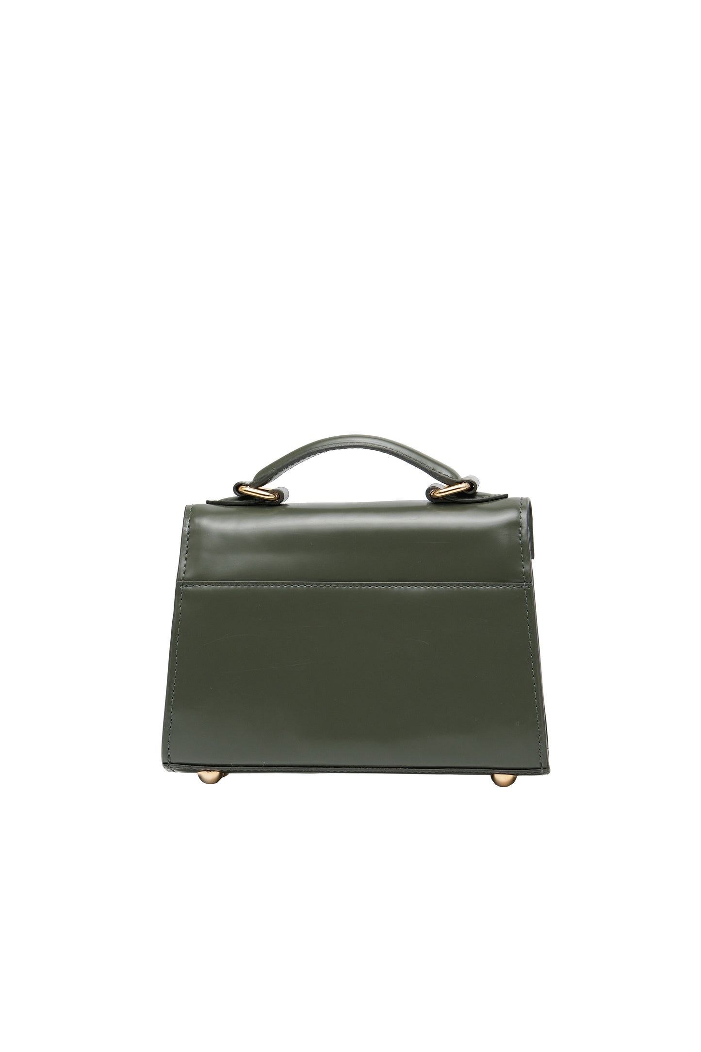 Bolsa Cris | Couro Box | Verde com Ferragem Dourada