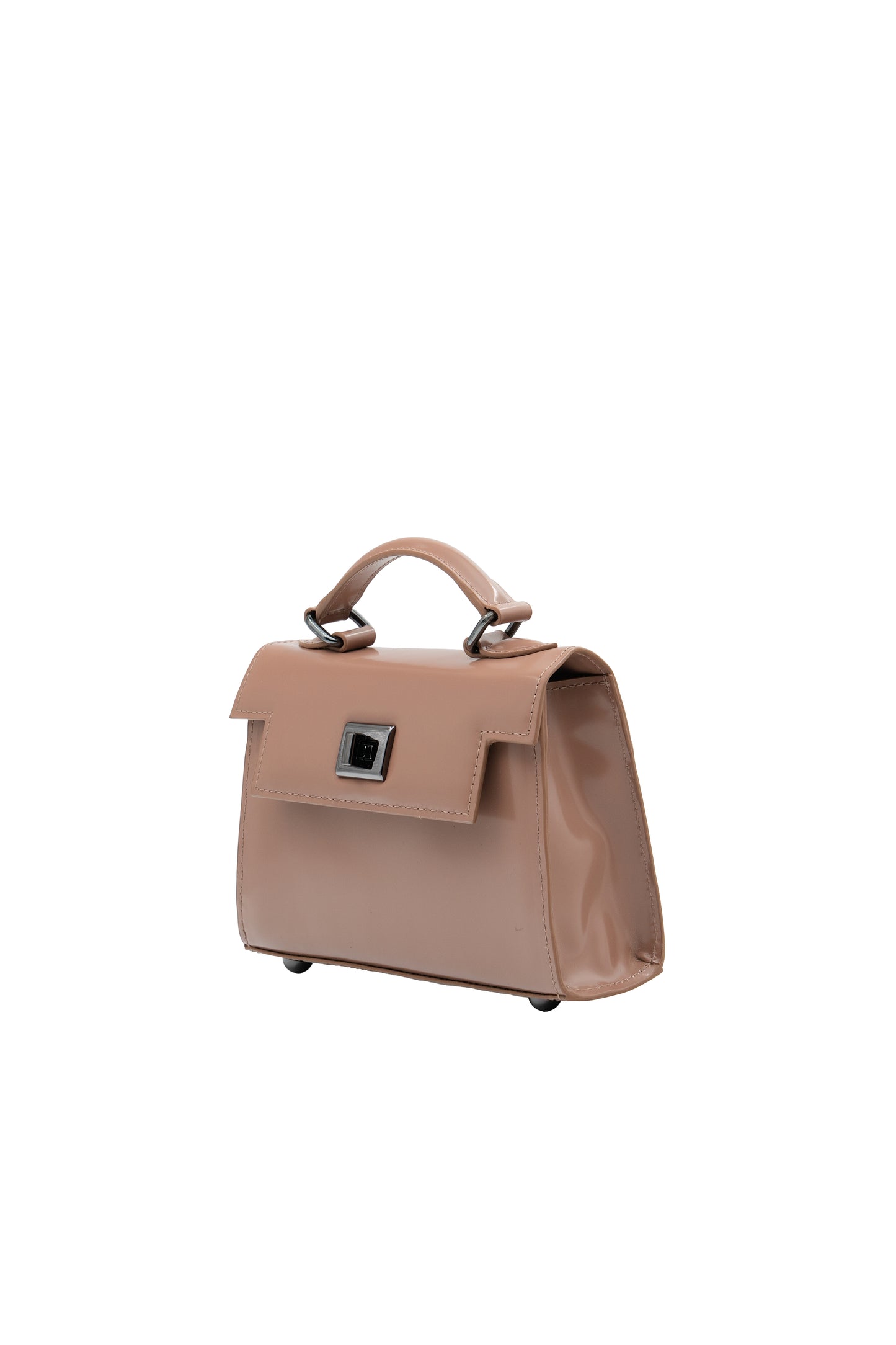 Bolsa Cris | Couro Box | Areia com Ferragem Grafite