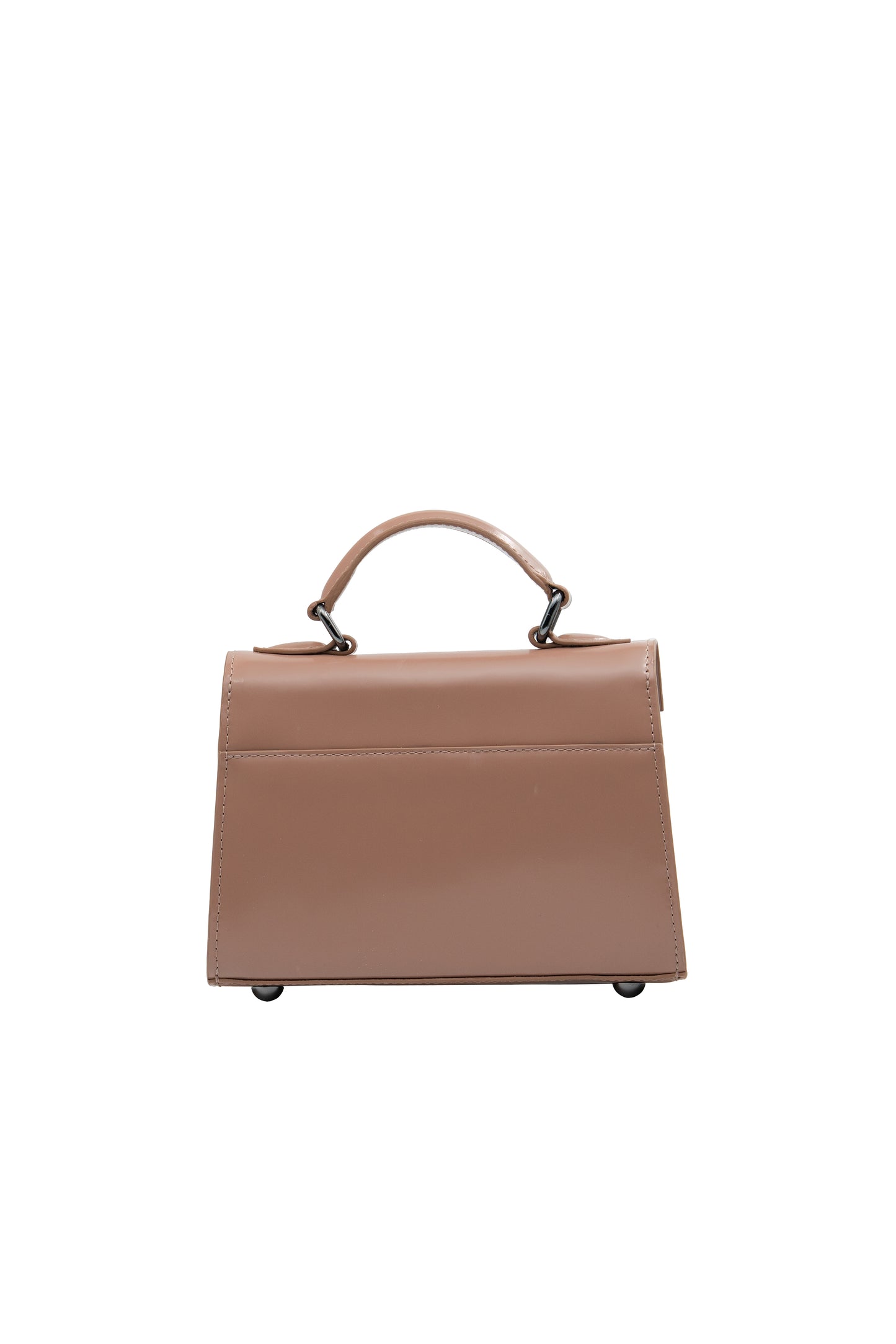 Bolsa Cris | Couro Box | Areia com Ferragem Grafite