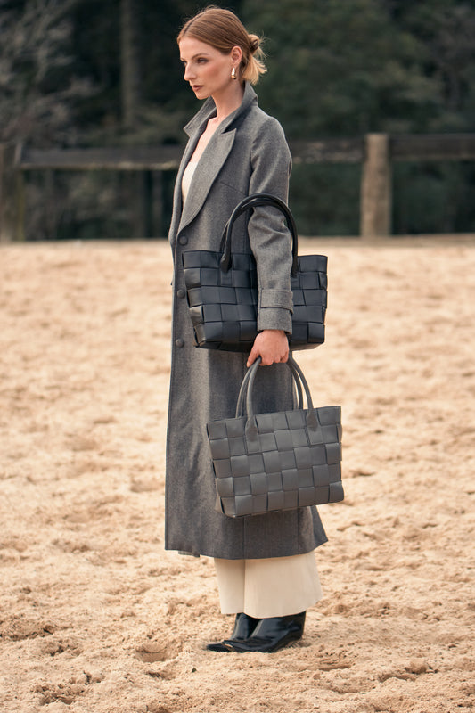 Bolsa Bet | Pelica de Caprino | Cinza