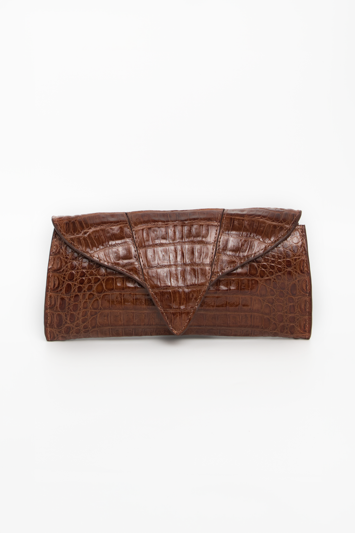 Clutch Clara | Couro de Jacaré | Caramelo