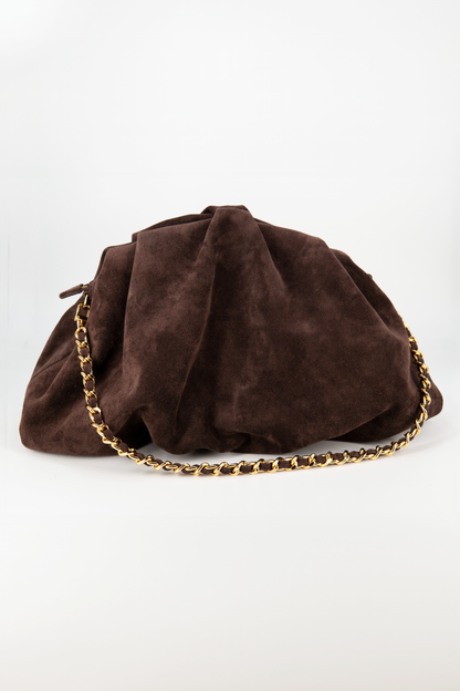 Bolsa Tanara | Couro Camurça | Marrom