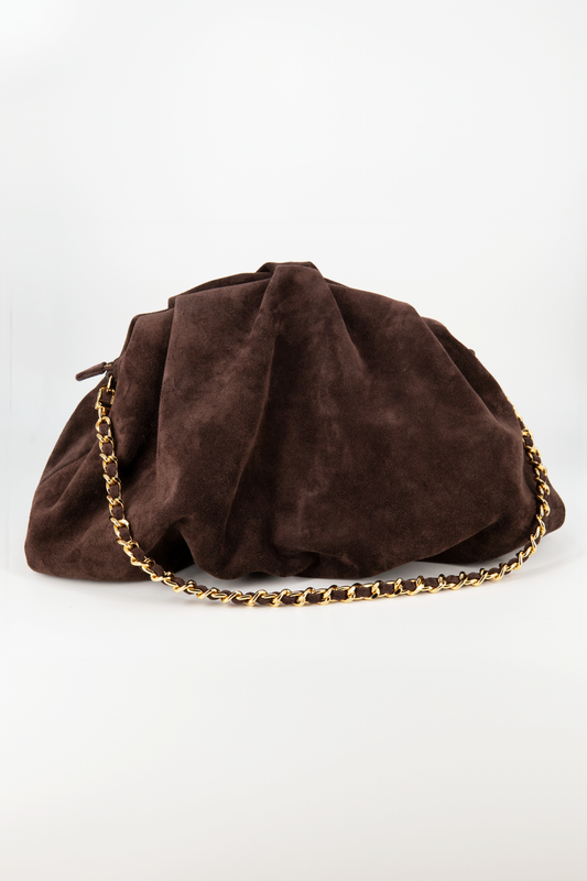 Bolsa Tanara | Couro Camurça | Marrom