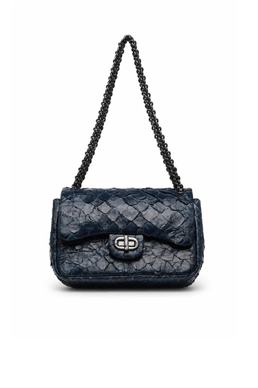 Bolsa Gabi M | Couro de Pirarucu | Azul