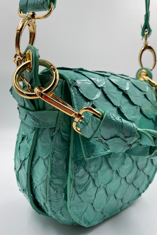 Bolsa Lara |  Couro de Pirarucu | Verde