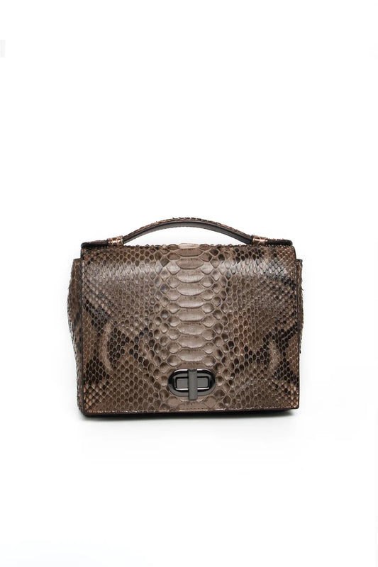 Bolsa Larissa | Couro de Python Artesanal | Fendi