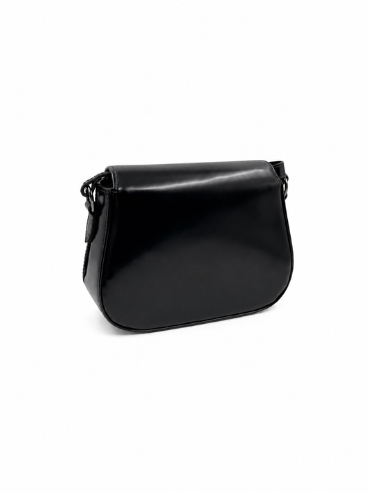 Bolsa Lia | Couro Box | Preta | Ferragem Ônix