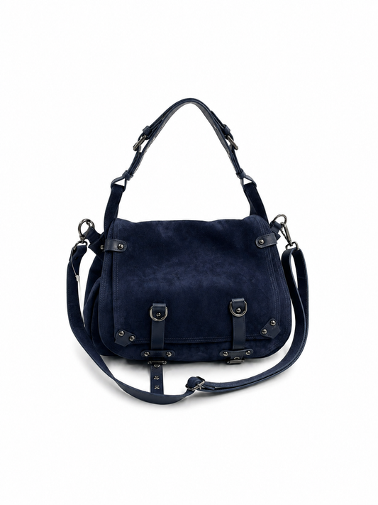 Bolsa Liége | Camurça | Azul Marinho
