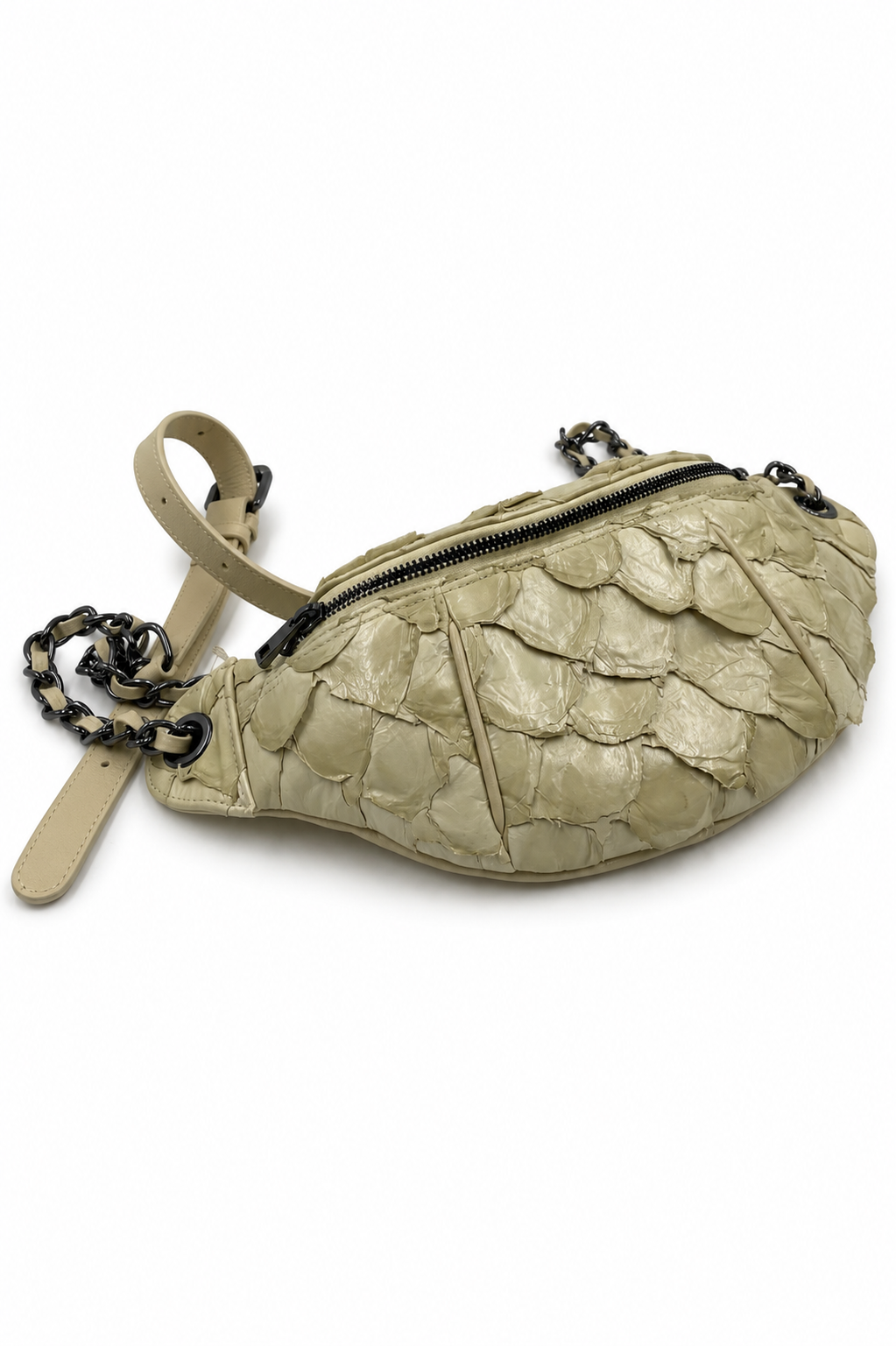 Pochete Lu | Couro de Pirarucu | Off White