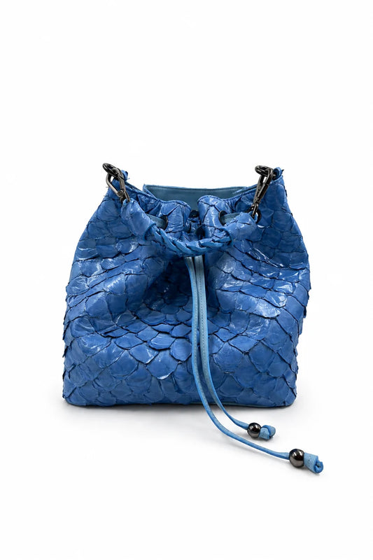 Bolsa Manu | Couro de Pirarucu | Azul