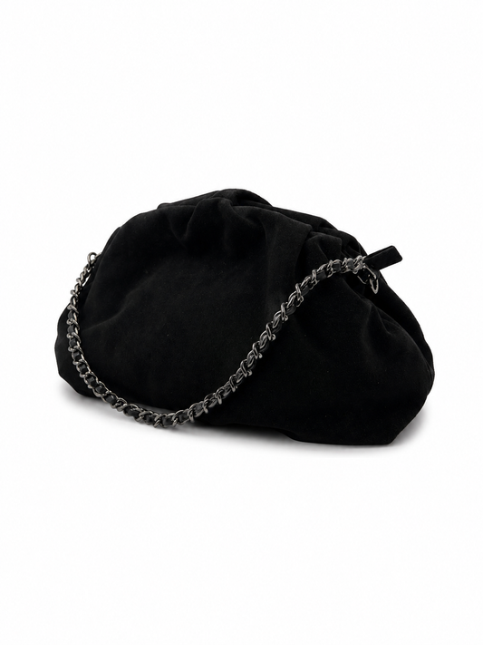 Bolsa Marcela | Camurça | Preta | Ferragem Ônix