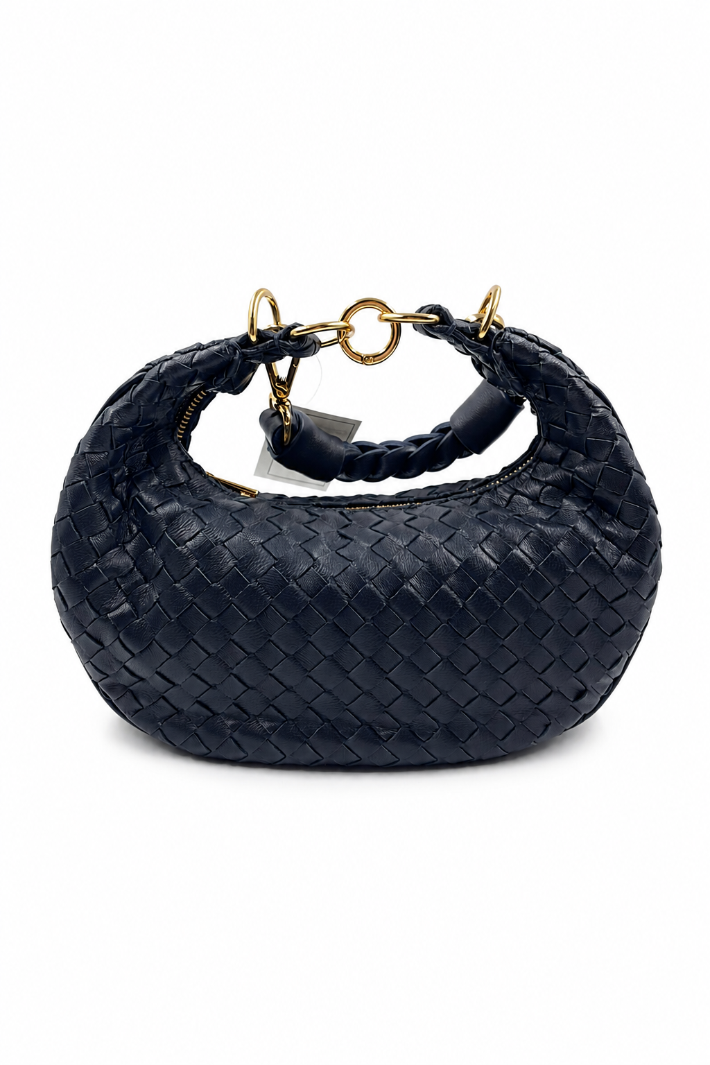 Bolsa Marcela P | Pelica de Caprino | Azul Marinho | Ferragem Dourada