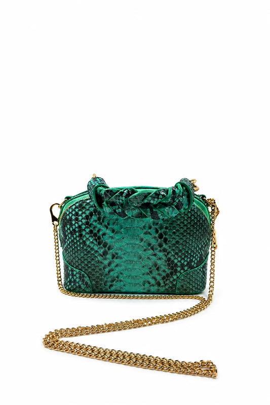 Bolsa Mari | Couro de Python | Verde
