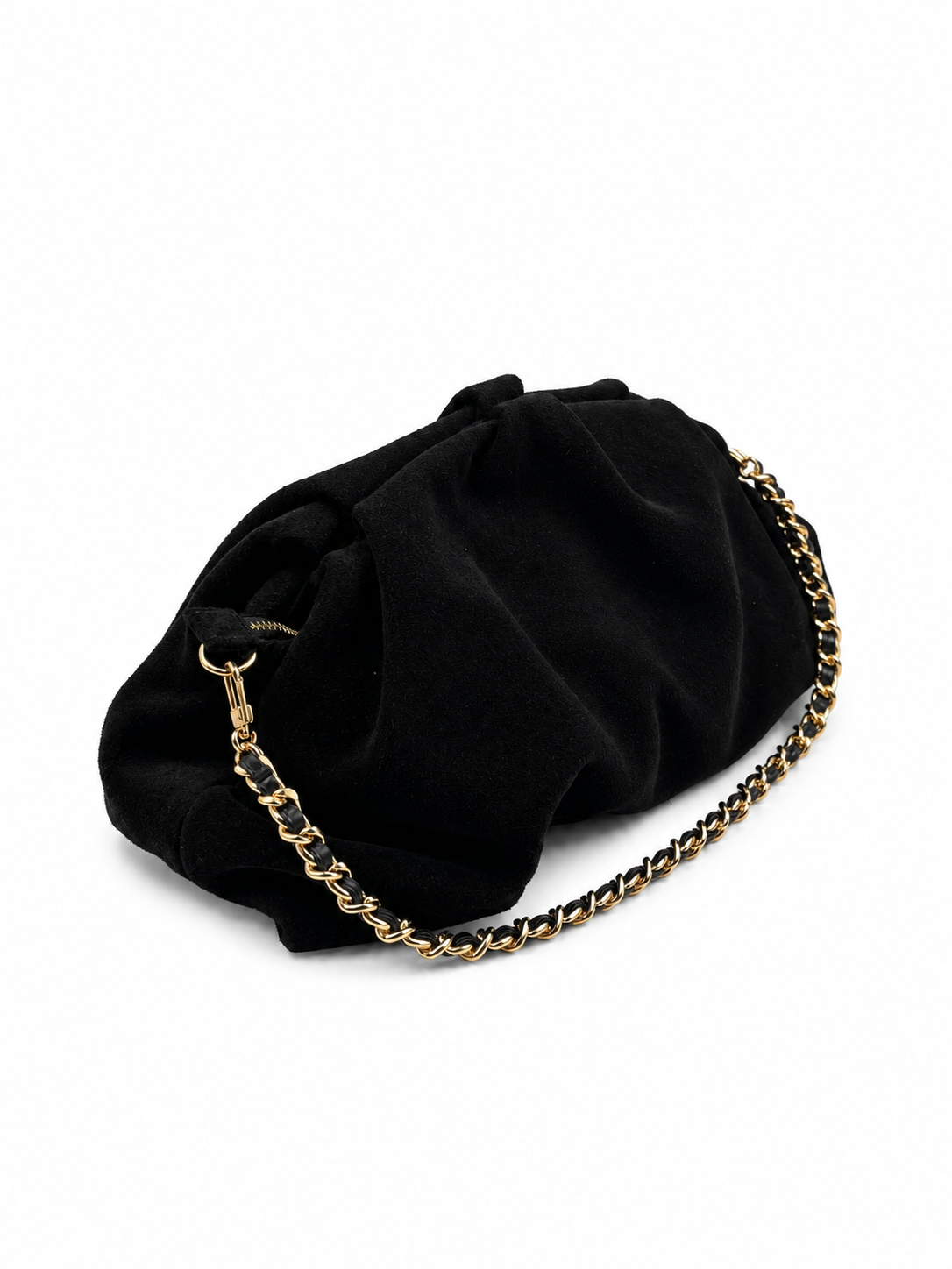 Bolsa Tanara | Camurça | Preta | Ferragem Ouro