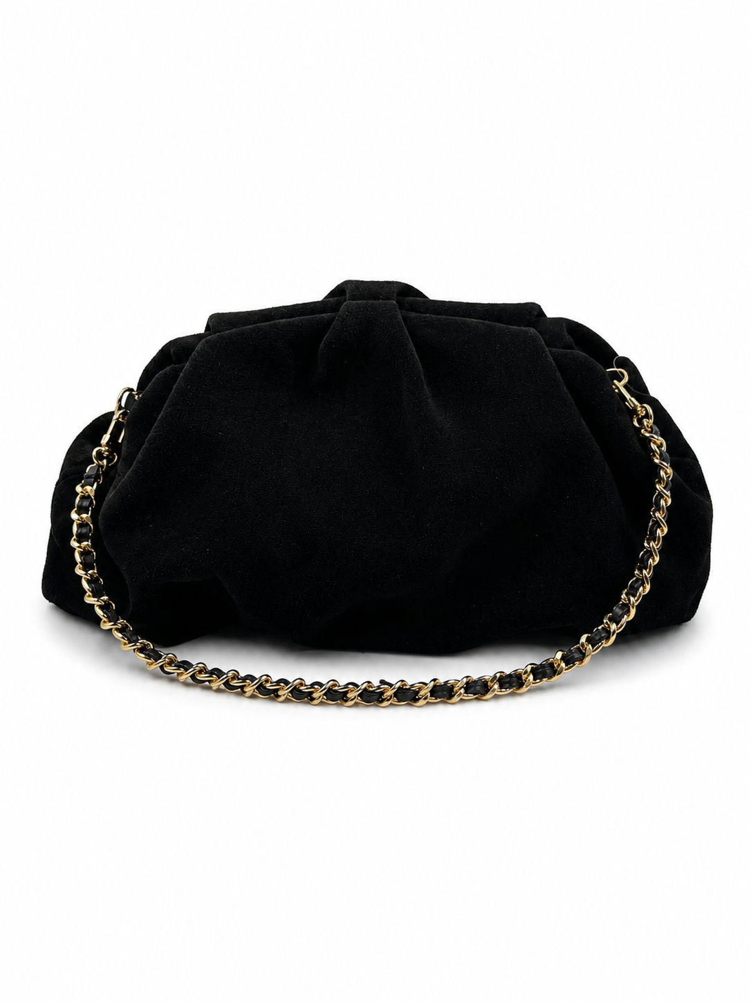 Bolsa Tanara | Camurça | Preta | Ferragem Ouro