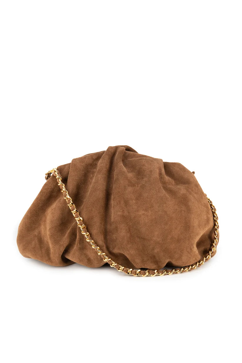 Bolsa Tanara | Couro Camurça | Caramelo