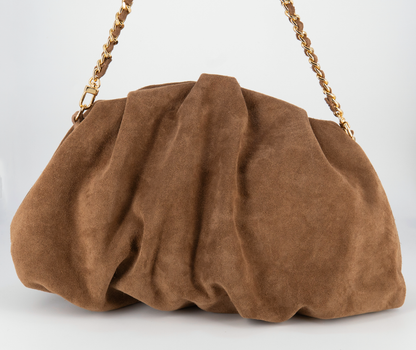Bolsa Tanara | Couro Camurça | Caramelo