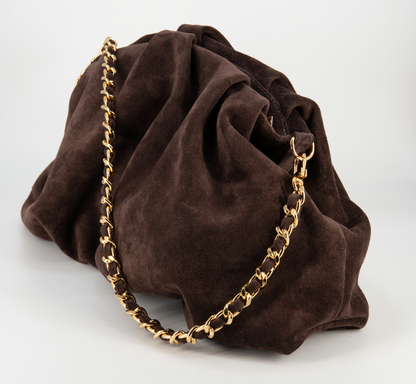 Bolsa Tanara | Couro Camurça | Marrom