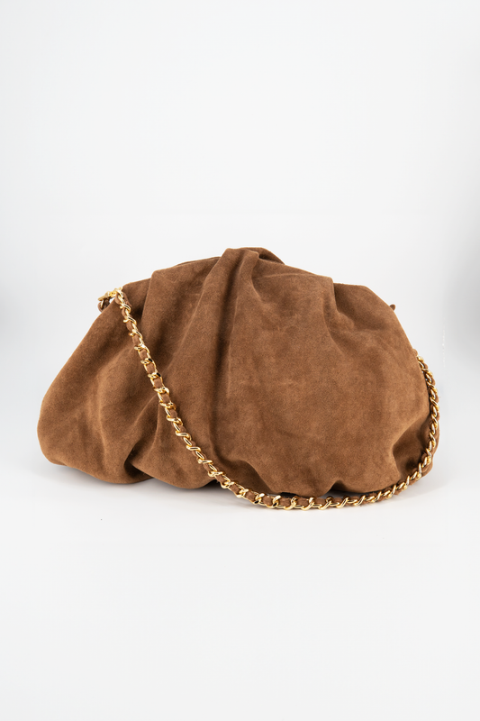 Bolsa Tanara | Couro Camurça | Caramelo